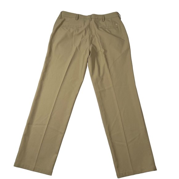 Haggar H26 Mens 36x30‎ Beige Pants Slash Pockets Business Flat Front Polyester - Picture 2 of 13